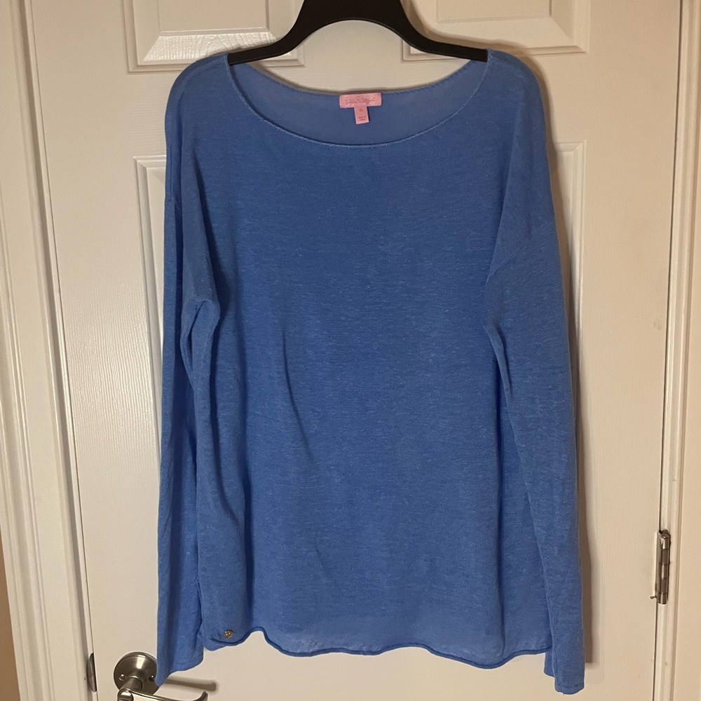 Lilly Pulitzer Blue Long Sleeve Relaxed sweater